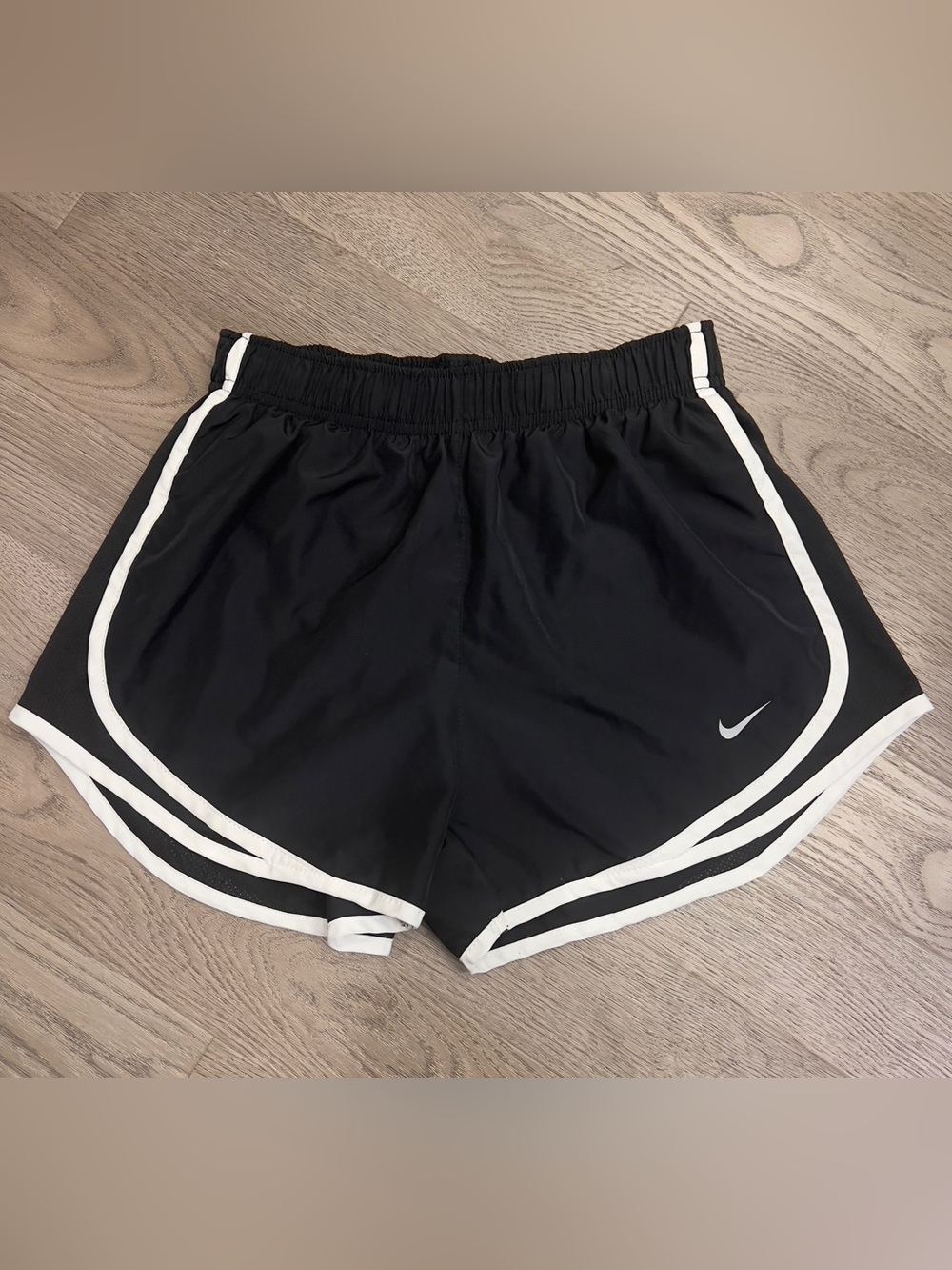 Nike Women’s Black Athletic Shorts with White Piping